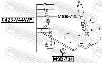 FEBEST Mounting Kit, stabiliser link/coupling rod (MSB-735)