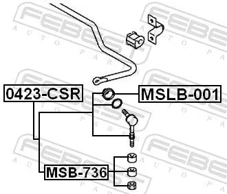 FEBEST Repair kit, supporting/ball joint (MSLB-001)