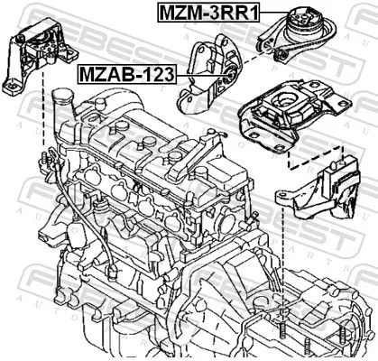 FEBEST Mounting, engine (MZAB-123)