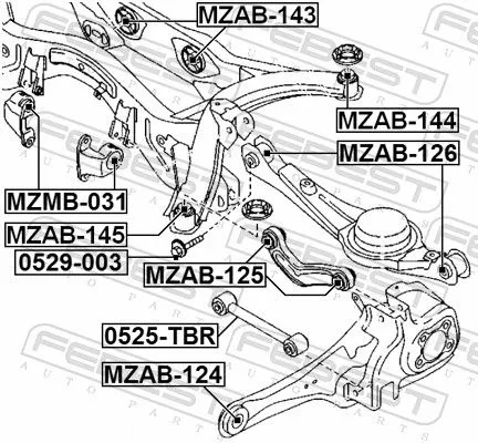FEBEST Bushing, axle beam (MZAB-145)