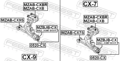FEBEST Mounting, control/trailing arm (MZAB-CXB)