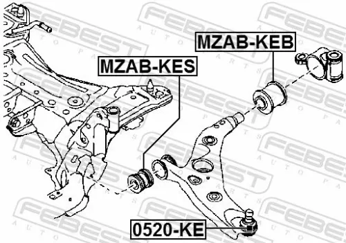FEBEST Mounting, control/trailing arm (MZAB-KES)