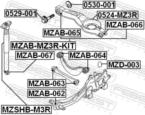 FEBEST Repair Kit, control arm (MZAB-MZ3R-KIT)