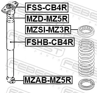 FEBEST Bush, shock absorber (MZAB-MZ5R)