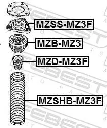 FEBEST Rolling Bearing, suspension strut support mount (MZB-MZ3)