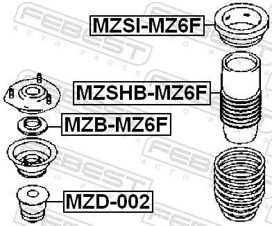 FEBEST Rubber Buffer, suspension (MZD-002)
