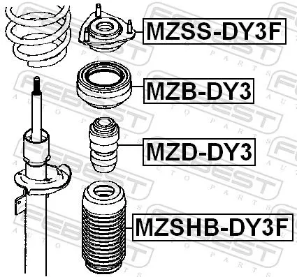 FEBEST Rubber Buffer, suspension (MZD-DY3)