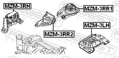FEBEST Mounting, automatic transmission (MZM-3RR1)