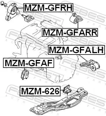 FEBEST Mounting, engine (MZM-626)