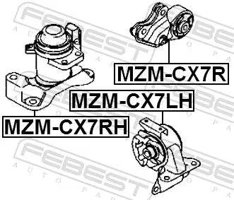 FEBEST Mounting, engine (MZM-CX7LH)