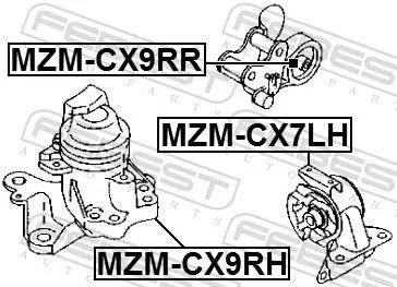 FEBEST Mounting, engine (MZM-CX9RR)