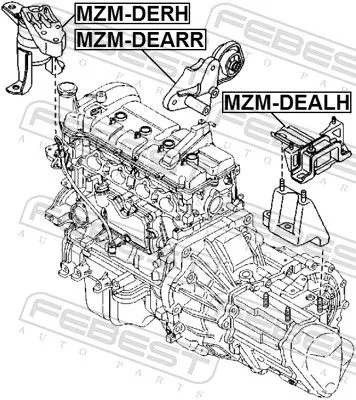 FEBEST Mounting, engine (MZM-DEALH)