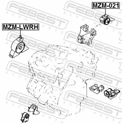 FEBEST Mounting, engine (MZM-LWRH)