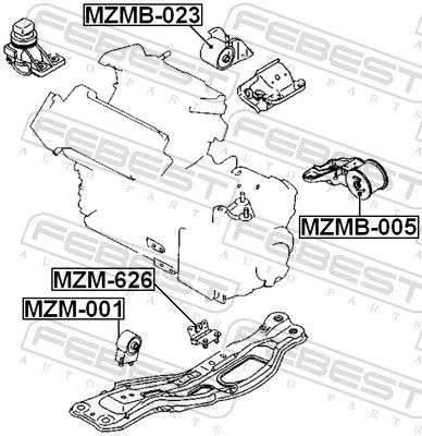 FEBEST Mounting, engine (MZMB-005)