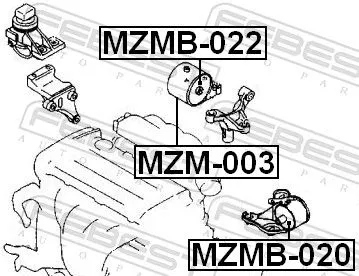 FEBEST Mounting, engine (MZMB-022)