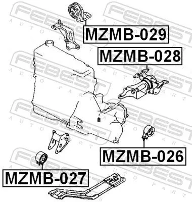 FEBEST Mounting, engine (MZMB-027)