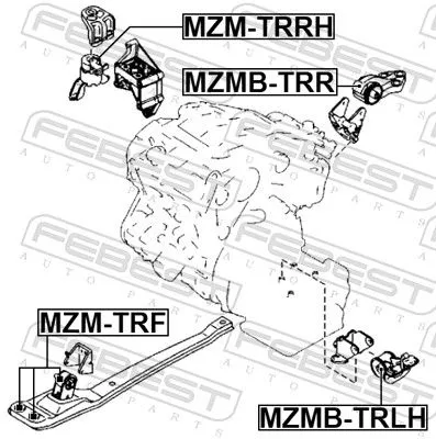FEBEST Mounting, engine (MZMB-TRLH)