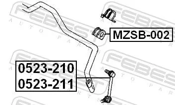 FEBEST Mounting, stabiliser bar (MZSB-002)