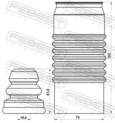 FEBEST Dust Cover Kit, shock absorber (MZSHB-GYF-KIT)