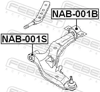 FEBEST Mounting, control/trailing arm (NAB-001S)
