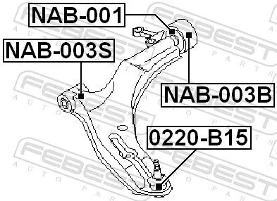 FEBEST Mounting, control/trailing arm (NAB-003S)