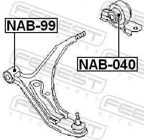 FEBEST Mounting, control/trailing arm (NAB-040)
