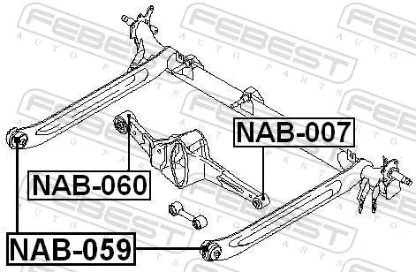 FEBEST Bushing, axle beam (NAB-059)