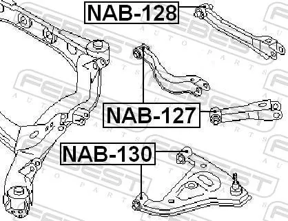FEBEST Mounting, control/trailing arm (NAB-130)