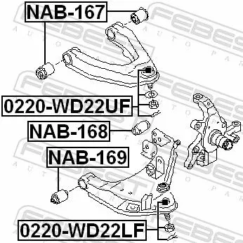 FEBEST Mounting, control/trailing arm (NAB-167)