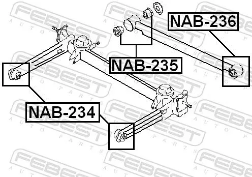 FEBEST Mounting, control/trailing arm (NAB-235)