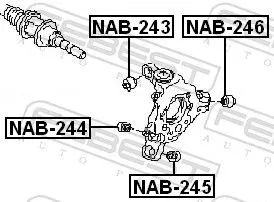 FEBEST Mounting, control/trailing arm (NAB-245)