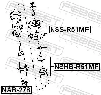 FEBEST Bush, shock absorber (NAB-278)
