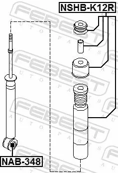 FEBEST Bush, shock absorber (NAB-348)