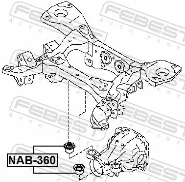 FEBEST Bushing, axle beam (NAB-360)
