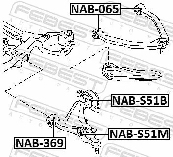 FEBEST Mounting, control/trailing arm (NAB-369)