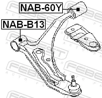 FEBEST Mounting, control/trailing arm (NAB-60Y)