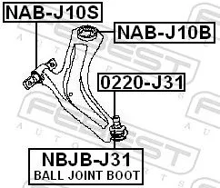 FEBEST Mounting, control/trailing arm (NAB-J10S)