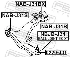 FEBEST Mounting, control/trailing arm (NAB-J31S)