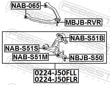 FEBEST Mounting, control/trailing arm (NAB-S51S)