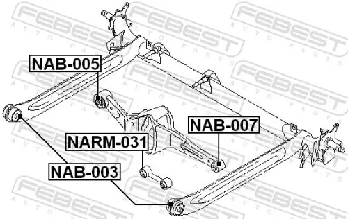 FEBEST Control/Trailing Arm, wheel suspension (NARM-031)