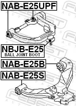 FEBEST Repair kit, supporting/ball joint (NBJB-E25)