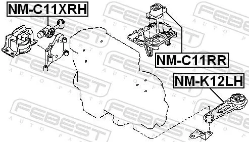 FEBEST Mounting, engine (NM-C11XRH)