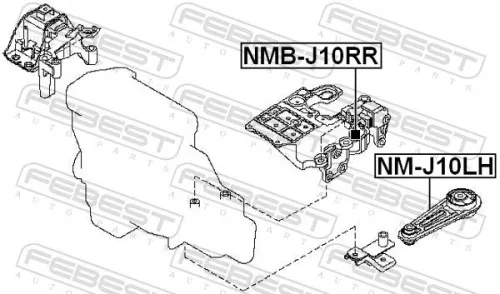 FEBEST Mounting, engine (NM-J10LH)