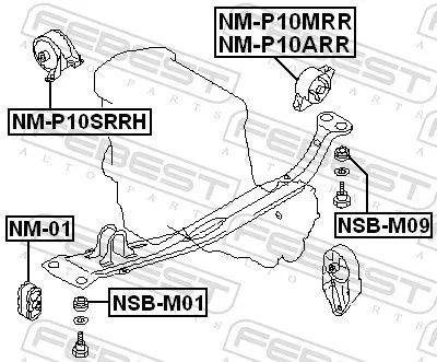 FEBEST Mounting, engine (NM-P10SRRH)
