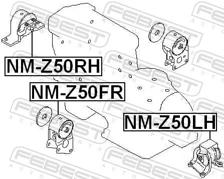 FEBEST Mounting, engine (NM-Z50FR)
