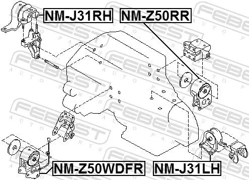 FEBEST Mounting, engine (NM-Z50WDFR)
