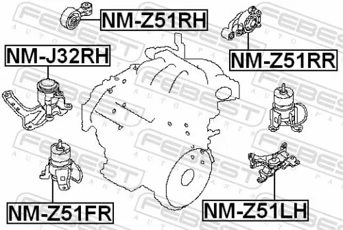 FEBEST Mounting, engine (NM-Z51LH)