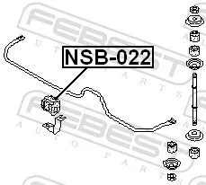 FEBEST Mounting, stabiliser bar (NSB-022)