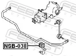 FEBEST Mounting, stabiliser bar (NSB-038)