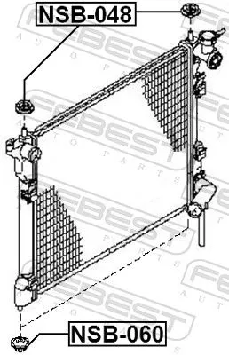 FEBEST Mounting, radiator (NSB-060)